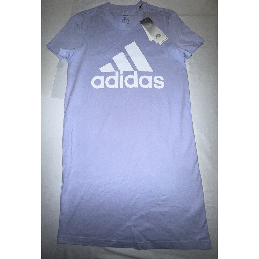 Adidas Women’s XS Logo T-Shirt Dress Lavender Purple Short Sleeve NWT H42010